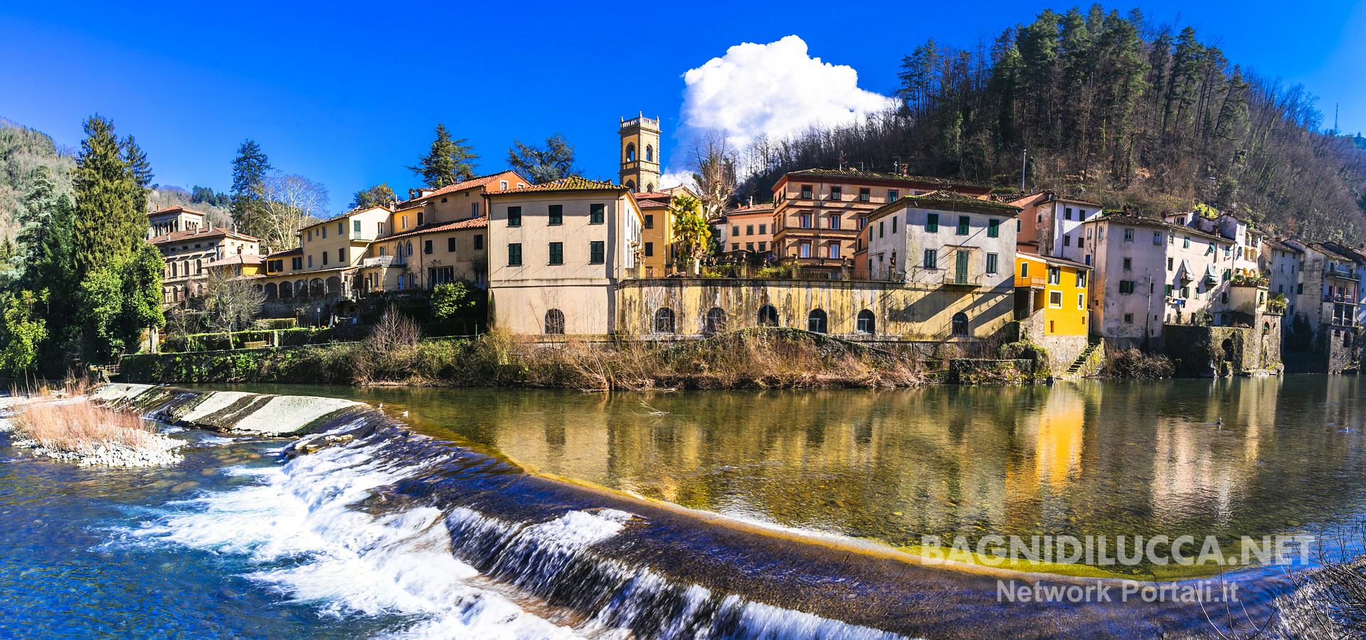 Bagni di Lucca - Panoramica vista dal fiume Lima